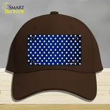 Blue White Small Dots Oil Rubbed Novelty License Plate Hat Cotton / Dark Brown