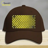 Yellow White Small Dots Oil Rubbed Novelty License Plate Hat Cotton / Dark Brown