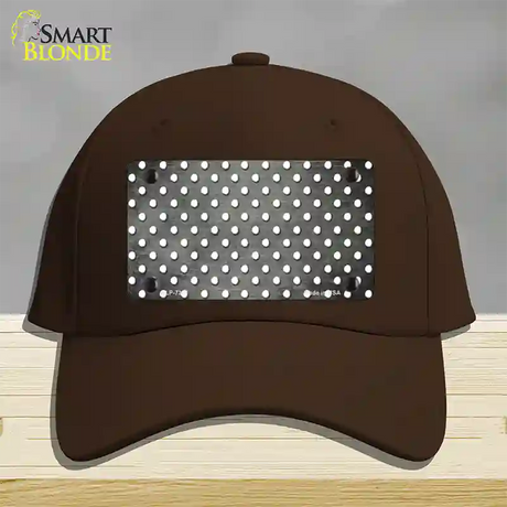 Gray White Small Dots Oil Rubbed Novelty License Plate Hat Cotton / Dark Brown