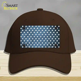 Light Blue White Small Dots Oil Rubbed Novelty License Plate Hat Cotton / Dark Brown