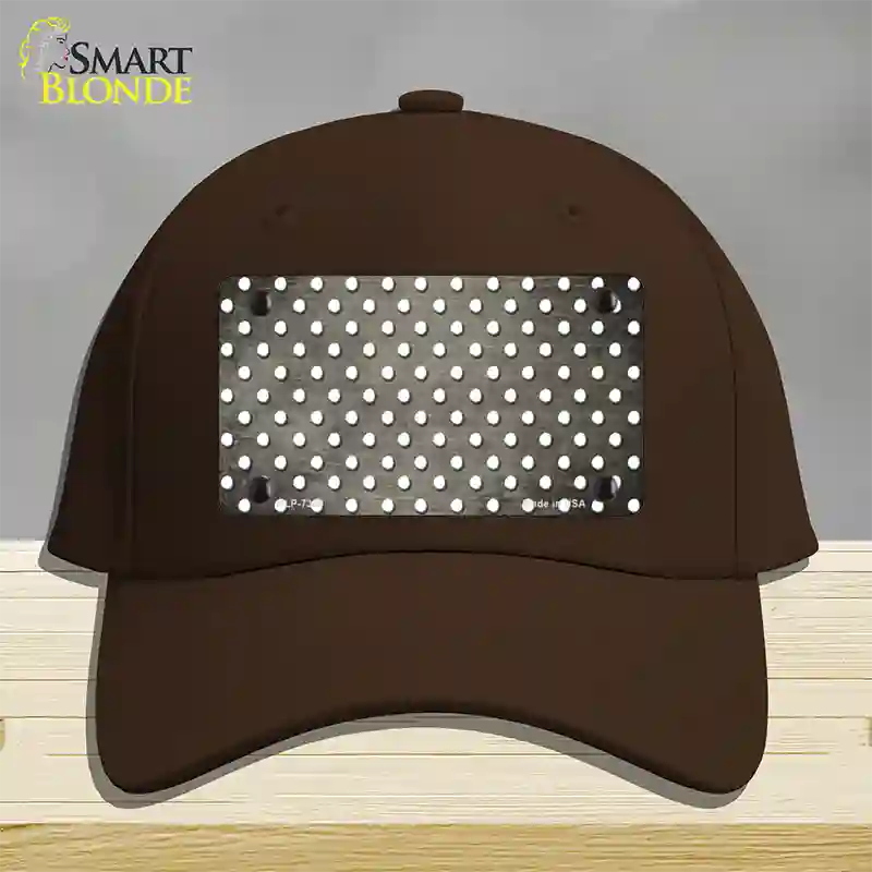 Tan White Small Dots Oil Rubbed Novelty License Plate Hat Cotton / Dark Brown