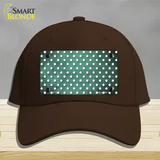 Mint White Small Dots Oil Rubbed Novelty License Plate Hat Cotton / Dark Brown