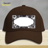 Paw Scallop Black White Novelty License Plate Hat Cotton / Dark Brown