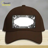 Paw Scallop Gray White Novelty License Plate Hat Cotton / Dark Brown