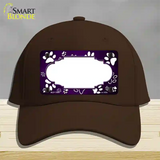 Paw Scallop Purple White Novelty License Plate Hat Cotton / Dark Brown