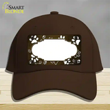 Paw Scallop Brown White Novelty License Plate Hat Cotton / Dark Brown