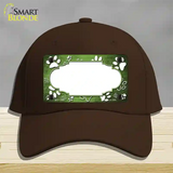 Paw Scallop Lime Green White Novelty License Plate Hat Cotton / Dark Brown