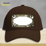 Paw Scallop Gold White Novelty License Plate Hat Cotton / Dark Brown