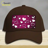 Pink White Love Oil Rubbed Novelty License Plate Hat Cotton / Dark Brown