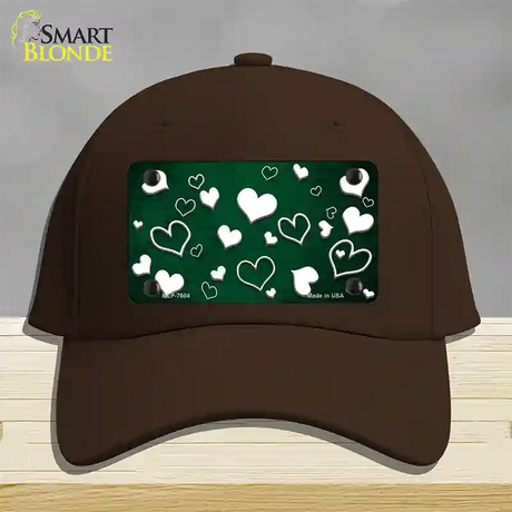 Green White Love Oil Rubbed Novelty License Plate Hat Cotton / Dark Brown