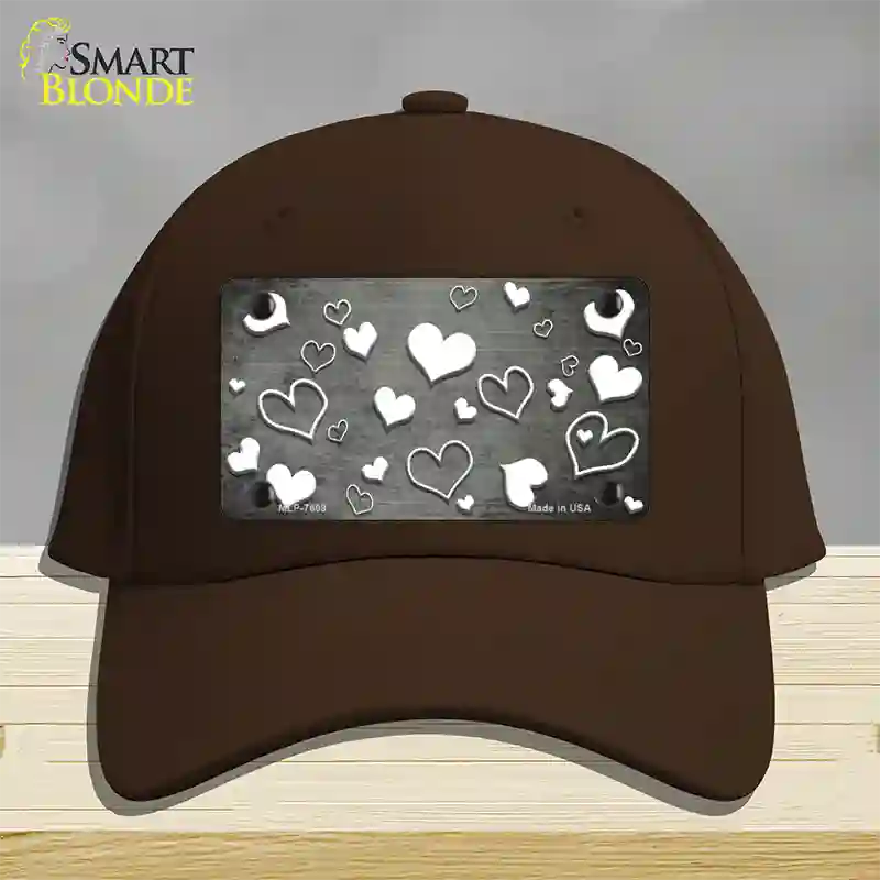 Gray White Love Oil Rubbed Novelty License Plate Hat Cotton / Dark Brown