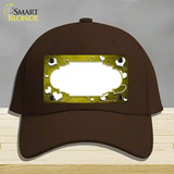 Yellow White Love Scallop Oil Rubbed Novelty License Plate Hat Cotton / Dark Brown