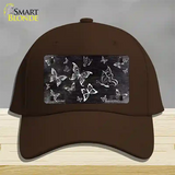 Black White Butterfly Oil Rubbed Novelty License Plate Hat Cotton / Dark Brown