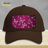 Pink White Butterfly Oil Rubbed Novelty License Plate Hat Cotton / Dark Brown