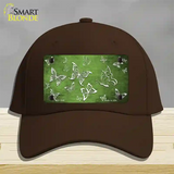 Lime Green White Butterfly Oil Rubbed Novelty License Plate Hat Cotton / Dark Brown