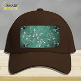 Mint White Butterfly Oil Rubbed Novelty License Plate Hat Cotton / Dark Brown