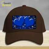 Blue White Dragonfly Hearts Oil Rubbed Novelty License Plate Hat Cotton / Dark Brown