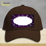 Purple White Dragonfly Scallop Oil Rubbed Novelty License Plate Hat Cotton / Dark Brown