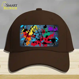 Light Blue Splatter Oil Rubbed Novelty License Plate Hat Cotton / Dark Brown