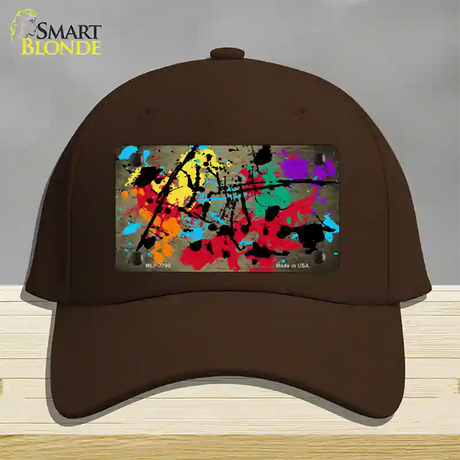 Gold Splatter Oil Rubbed Novelty License Plate Hat Cotton / Dark Brown