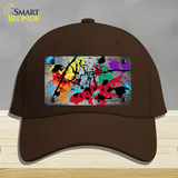 White Splatter Oil Rubbed Novelty License Plate Hat Cotton / Dark Brown