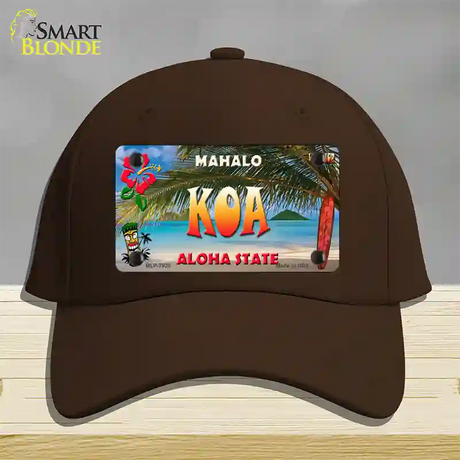 Koa Hawaii State Novelty License Plate Hat Cotton / Dark Brown