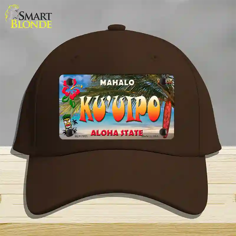 Ku uipo Hawaii State Novelty License Plate Hat Cotton / Dark Brown