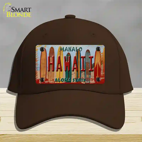 Hawaii Surfboards State Novelty License Plate Hat Cotton / Dark Brown