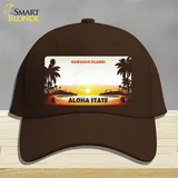 Hawaiian Islands Hawaii Blank State Novelty License Plate Hat Cotton / Dark Brown