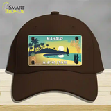 Mahalo Pineapple Hawaii Blank State Novelty License Plate Hat Cotton / Dark Brown