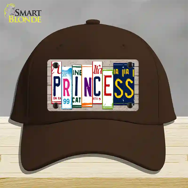 Princess License Plate Art Wood Novelty License Plate Hat Cotton / Dark Brown