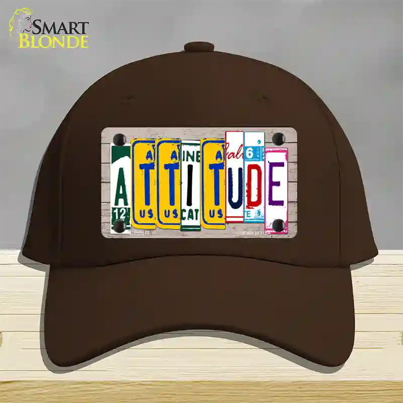 Attitude License Plate Art Wood Novelty License Plate Hat Cotton / Dark Brown