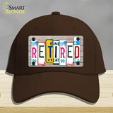 Retired License Plate Art Wood Novelty License Plate Hat Cotton / Dark Brown