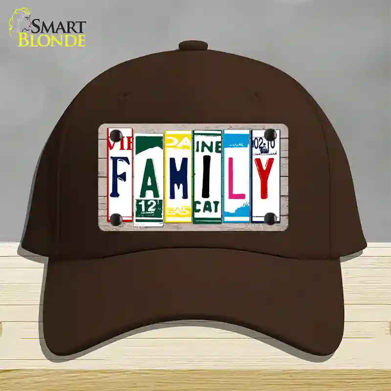 Family License Plate Art Wood Novelty License Plate Hat Cotton / Dark Brown