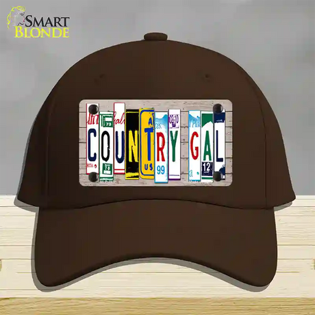 Country Gal Plate Art Novelty License Plate Hat Cotton / Dark Brown