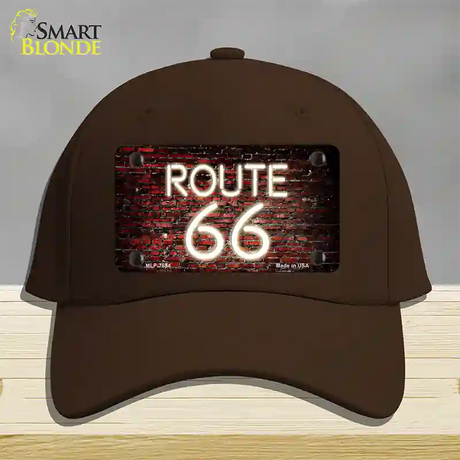 Route 66 Neon Brick Novelty License Plate Hat Cotton / Dark Brown