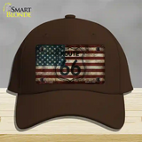 Route 66 American Flag Transparent Novelty License Plate Hat Cotton / Dark Brown