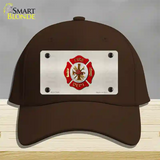 Fire Department Novelty License Plate Hat Cotton / Dark Brown