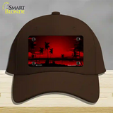 Sunset Red Novelty License Plate Hat Cotton / Dark Brown