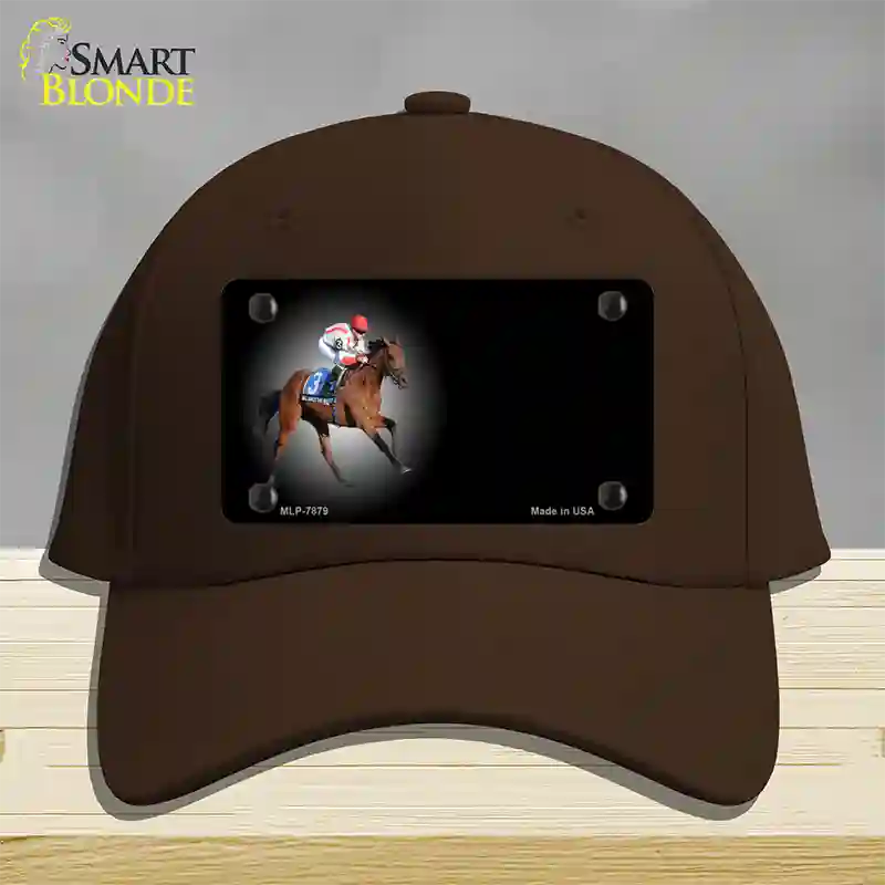 Horse Racing Offset Novelty License Plate Hat Cotton / Dark Brown