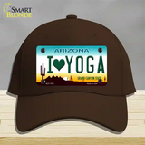 I Love Yoga Novelty License Plate Hat Cotton / Dark Brown