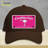 Carolina Girl Pink Novelty License Plate Hat Cotton / Dark Brown