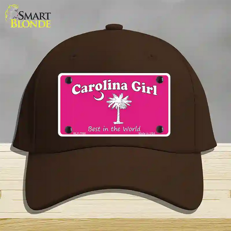 Carolina Girl Pink Novelty License Plate Hat Cotton / Dark Brown