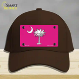 South Carolina Flag Pink Novelty License Plate Hat Cotton / Dark Brown