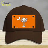 South Carolina Flag Orange Novelty License Plate Hat Cotton / Dark Brown