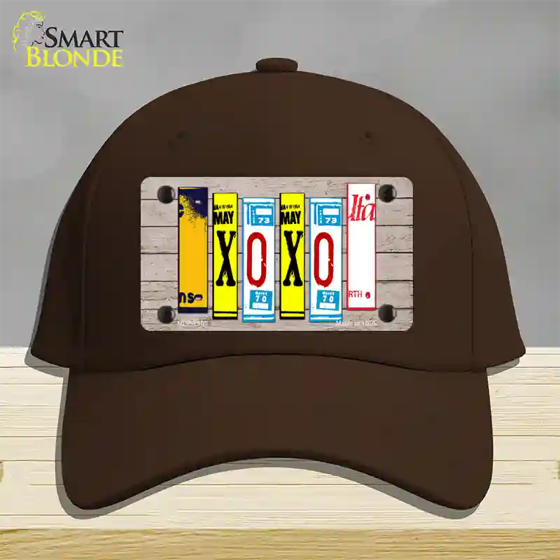 XOXO License Plate Art Novelty License Plate Hat Cotton / Dark Brown