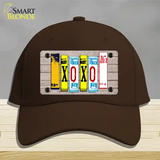 XOXO License Plate Art Novelty License Plate Hat Cotton / Dark Brown