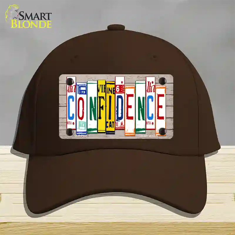 Confidence Wood License Plate Art Novelty License Plate Hat Cotton / Dark Brown