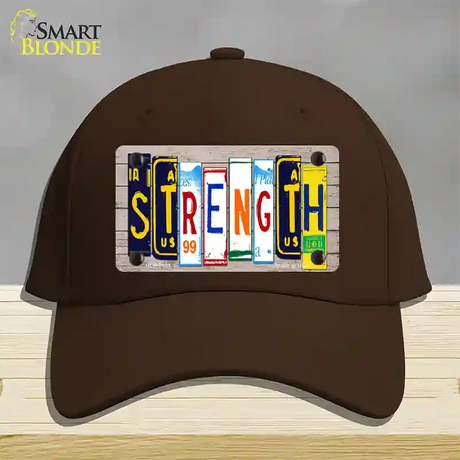 Strength Wood License Plate Art Novelty License Plate Hat Cotton / Dark Brown