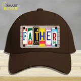 Father Wood License Plate Art Novelty License Plate Hat Cotton / Dark Brown